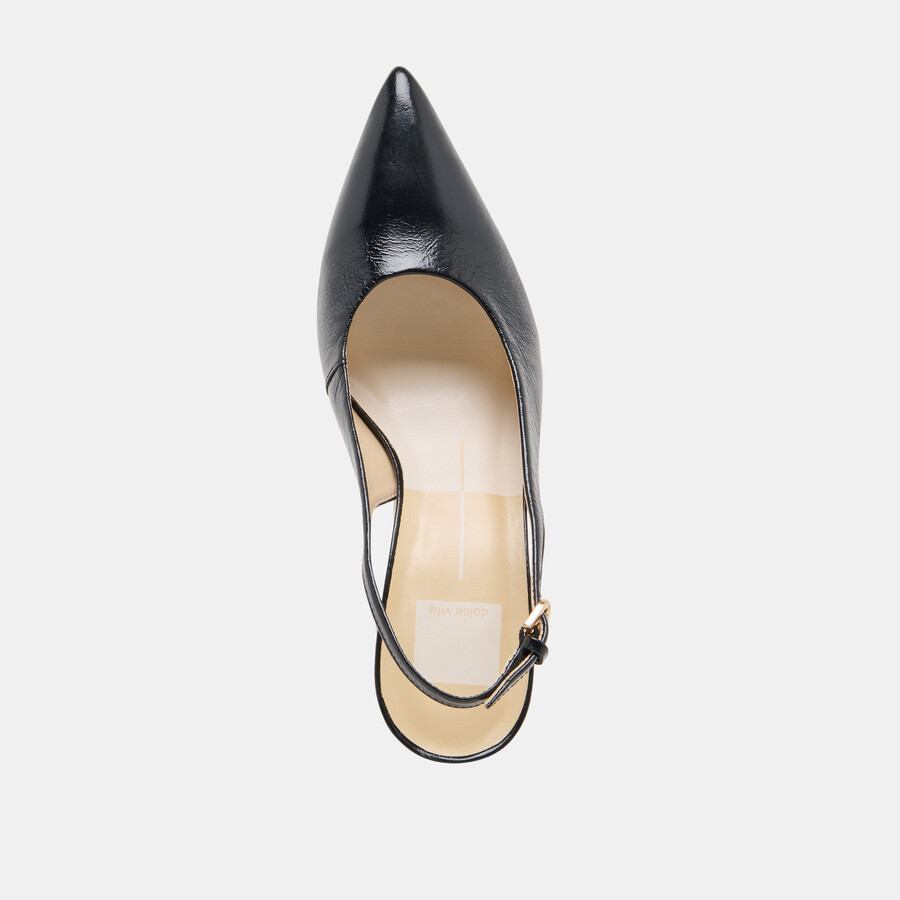 elasi heels aus schwarzem leder