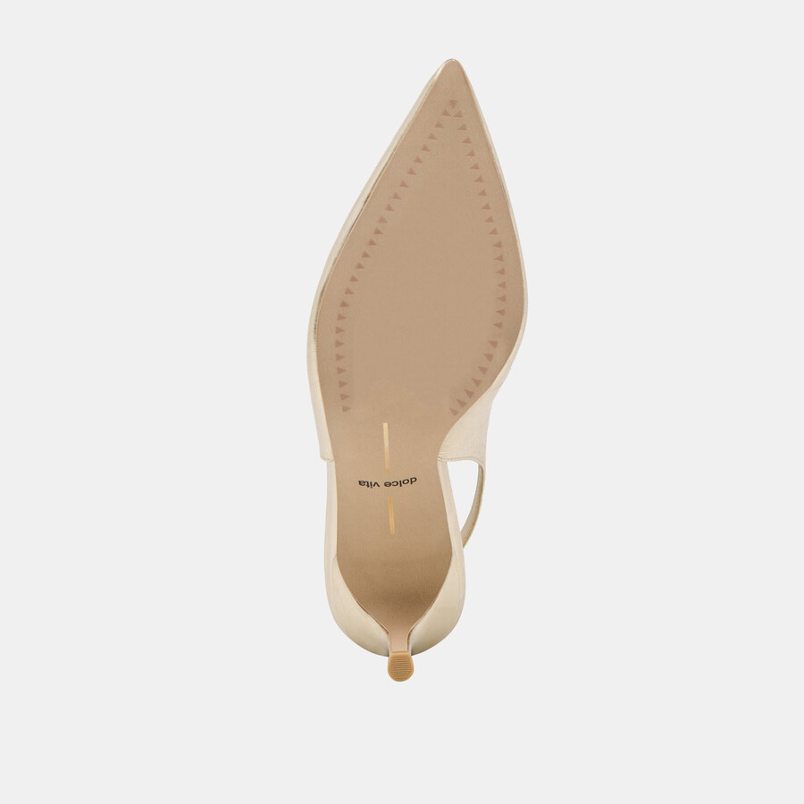 elasi heels hellgoldene lacklederschuhe mit crinkle-finish