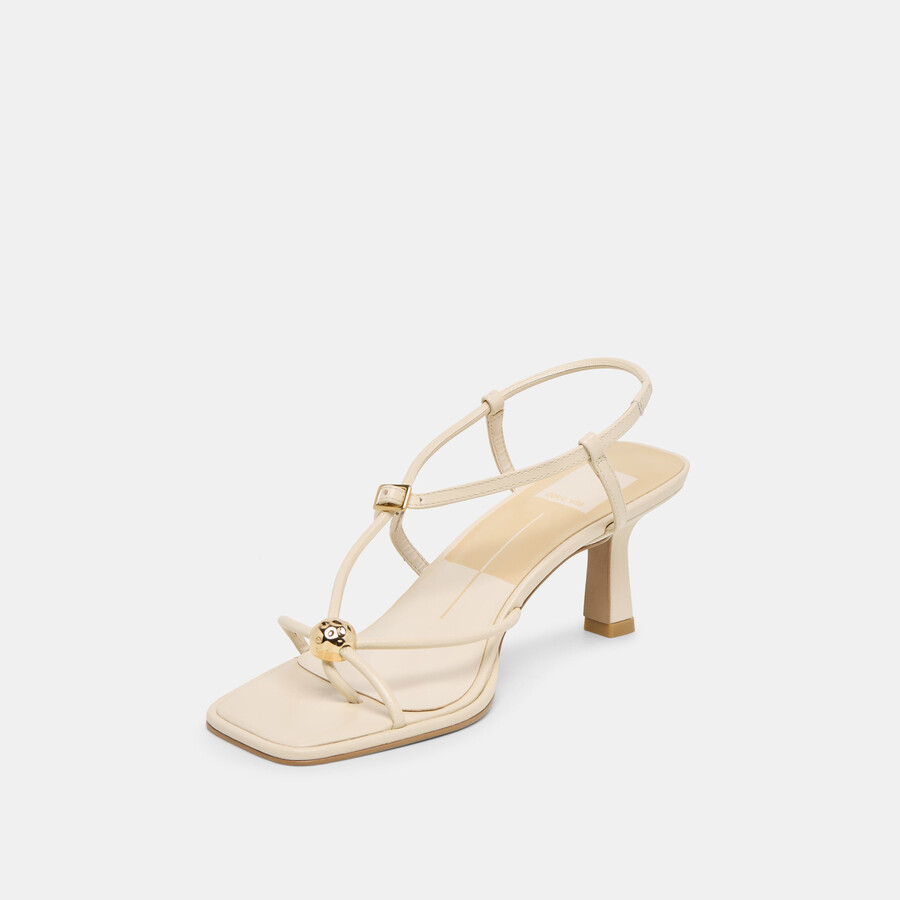 mylee heels aus cremefarbenem leder