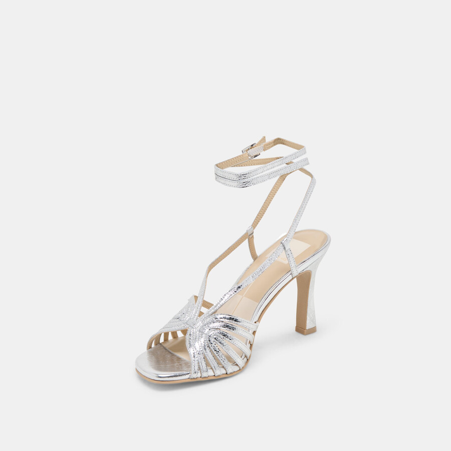 nivana heels silbernes leder im used-look