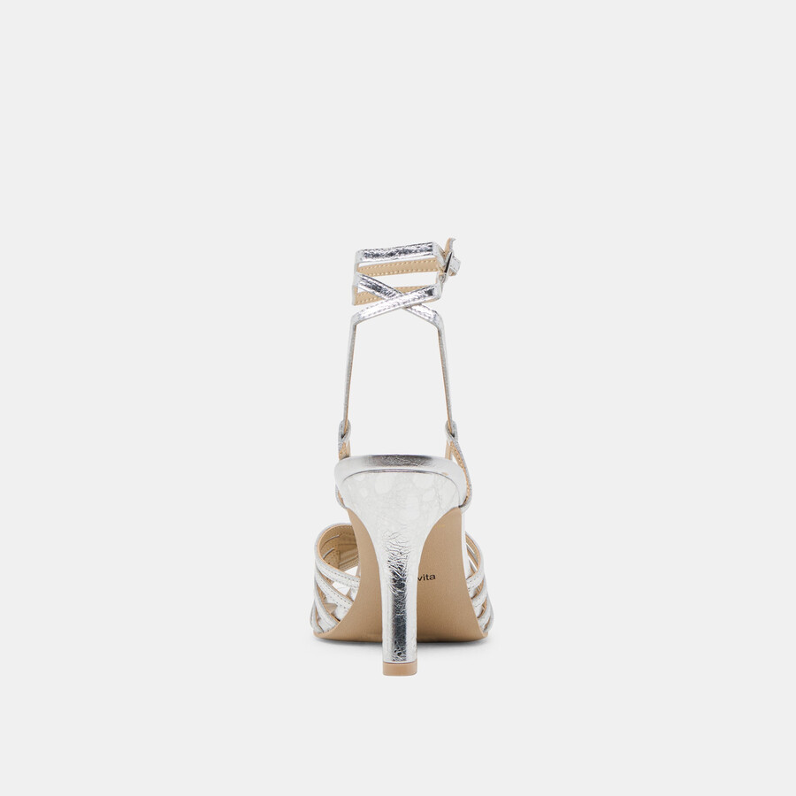 nivana heels silbernes leder im used-look