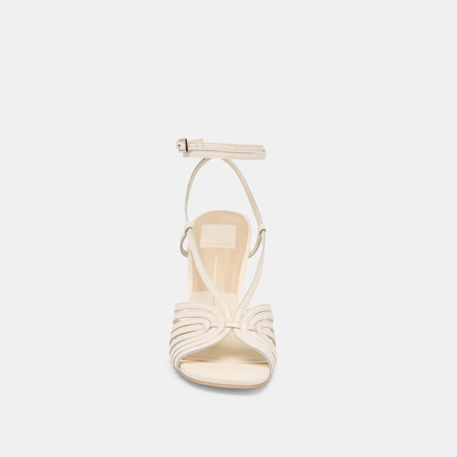 nivana heels off white crinkle lackleder