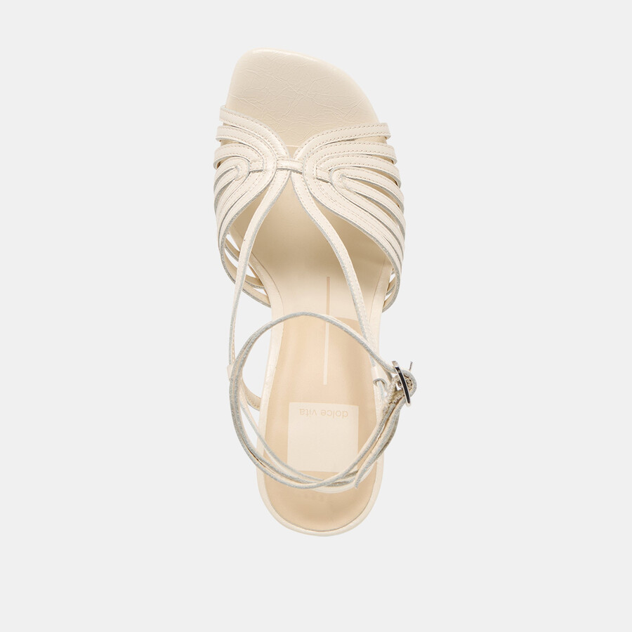 nivana heels off white crinkle lackleder