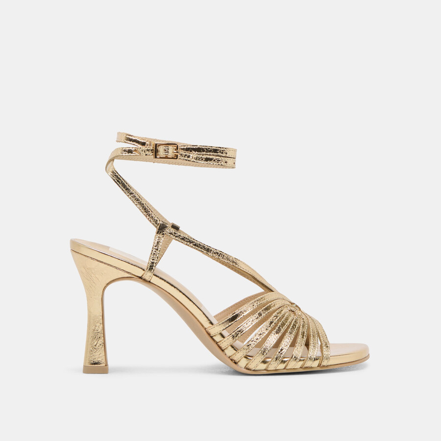 nivana heels goldfarbenes leder im used-look