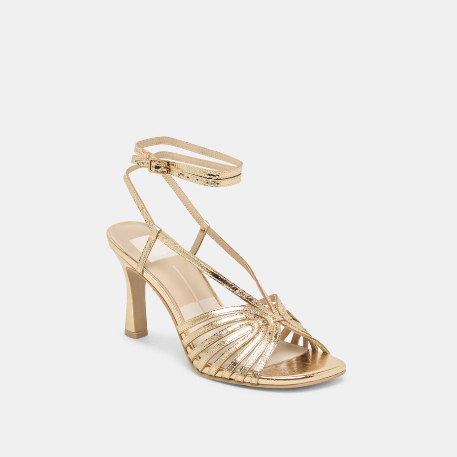 nivana heels goldfarbenes leder im used-look
