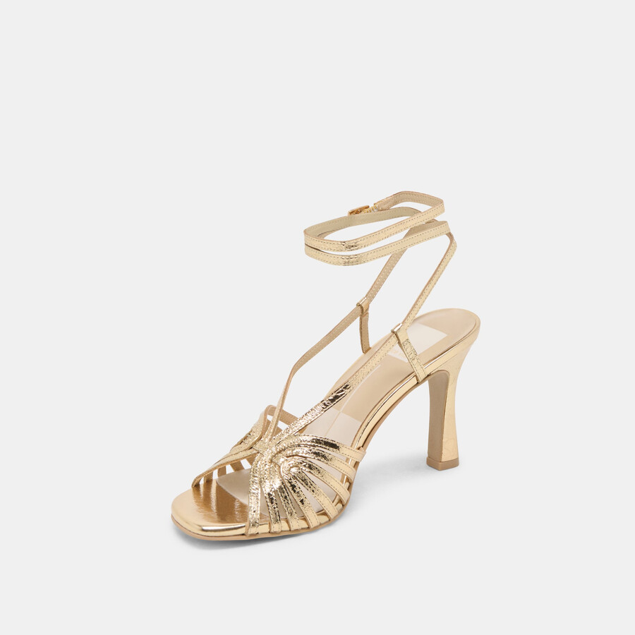 nivana heels goldfarbenes leder im used-look