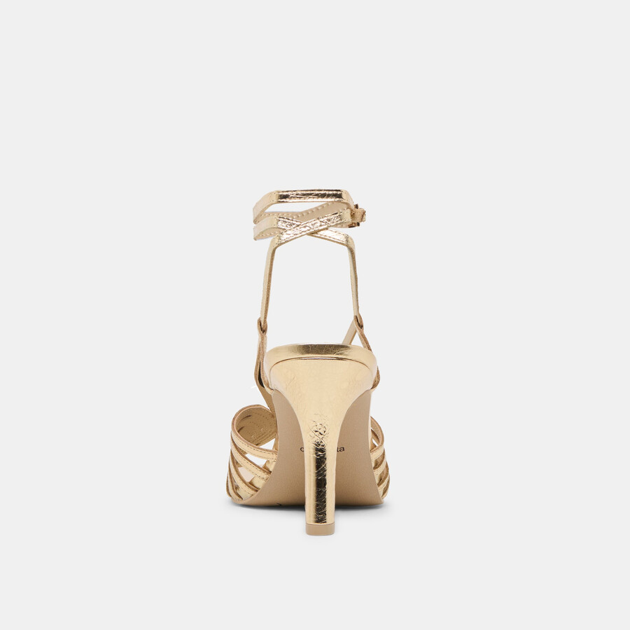 nivana heels goldfarbenes leder im used-look