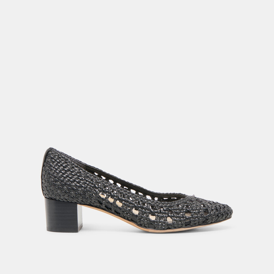 lula heels schwarzes gewebtes raffia