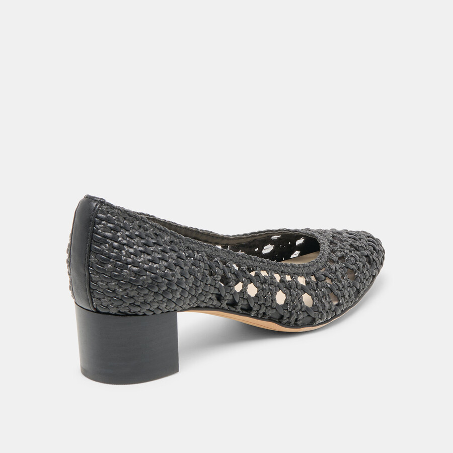 lula heels schwarzes gewebtes raffia