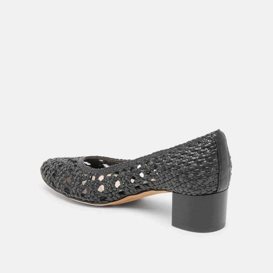 lula heels schwarzes gewebtes raffia