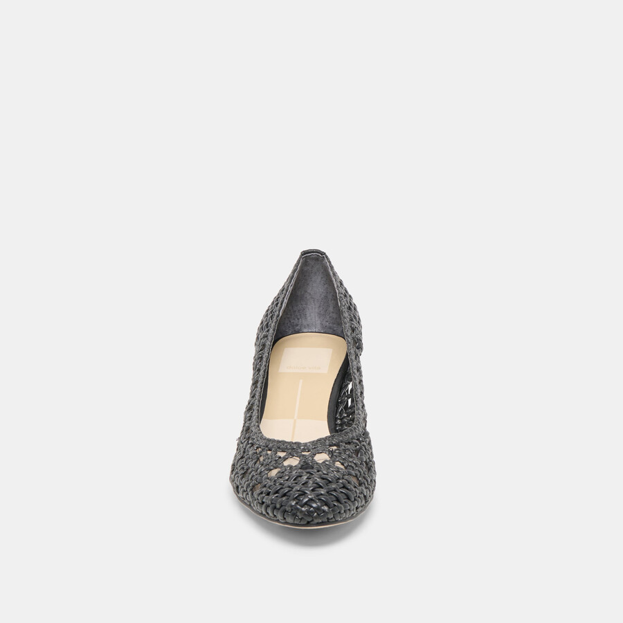 lula heels schwarzes gewebtes raffia