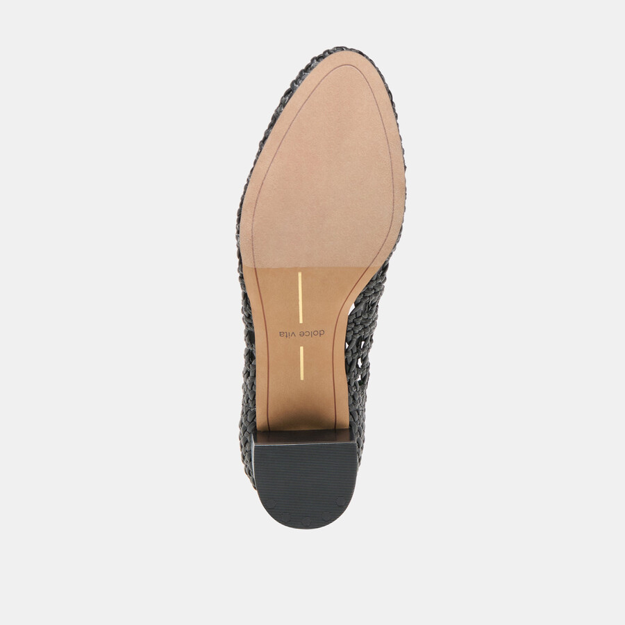 lula heels schwarzes gewebtes raffia