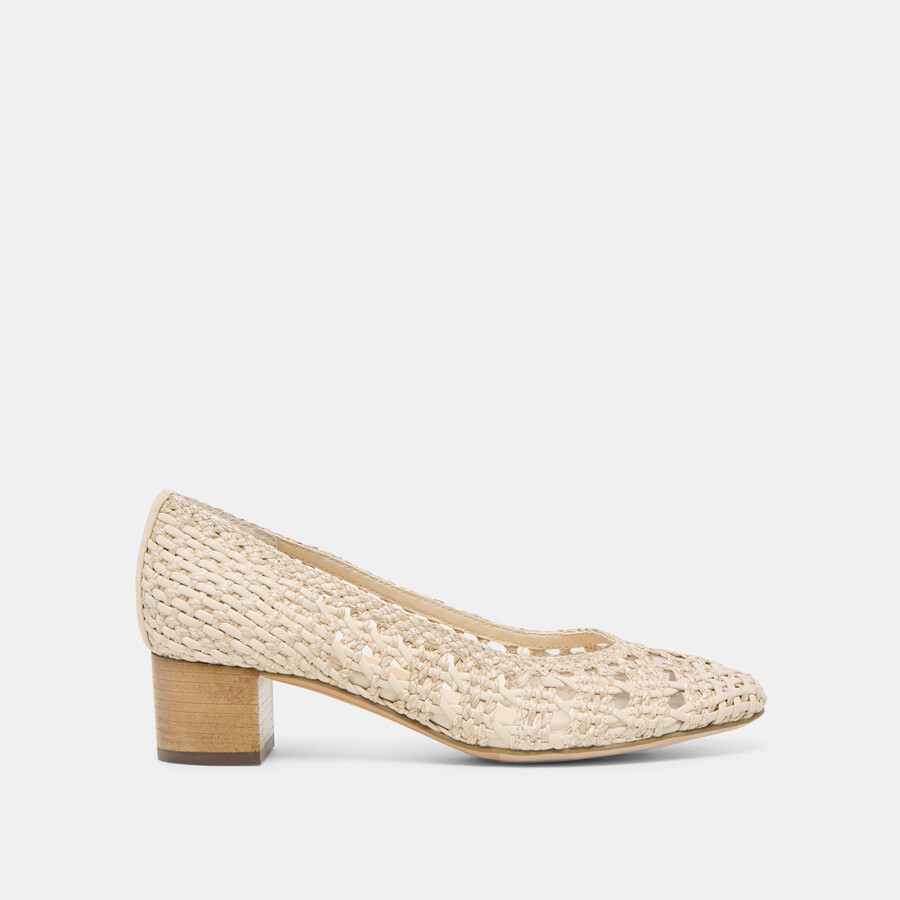 lula heels elfenbein mehrfarbig gewebtes raffia