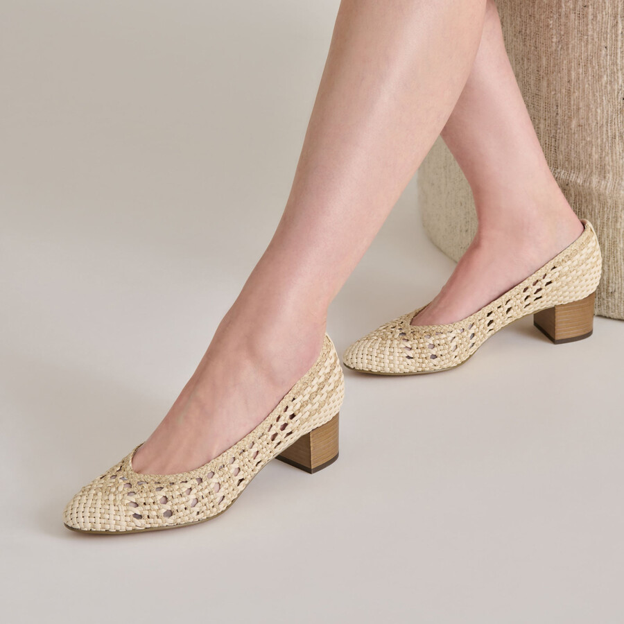 lula heels elfenbein mehrfarbig gewebtes raffia