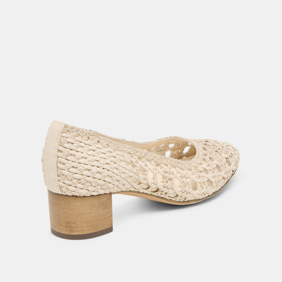 lula heels elfenbein mehrfarbig gewebtes raffia