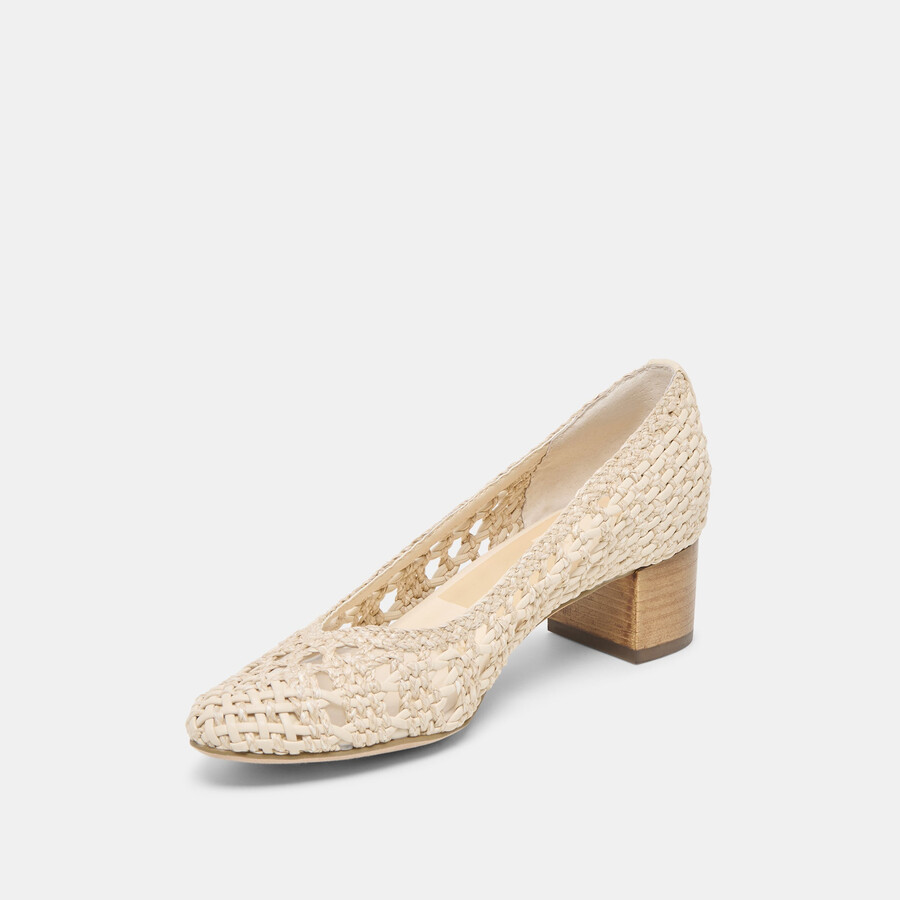 lula heels elfenbein mehrfarbig gewebtes raffia