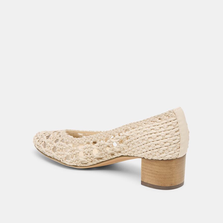 lula heels elfenbein mehrfarbig gewebtes raffia