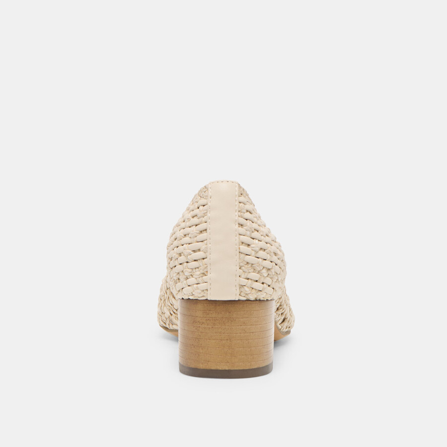 lula heels elfenbein mehrfarbig gewebtes raffia