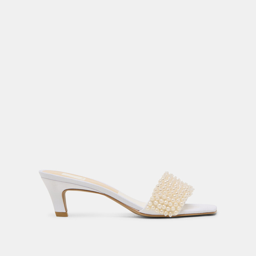 rexa pearl heels aus cremefarbenem satin