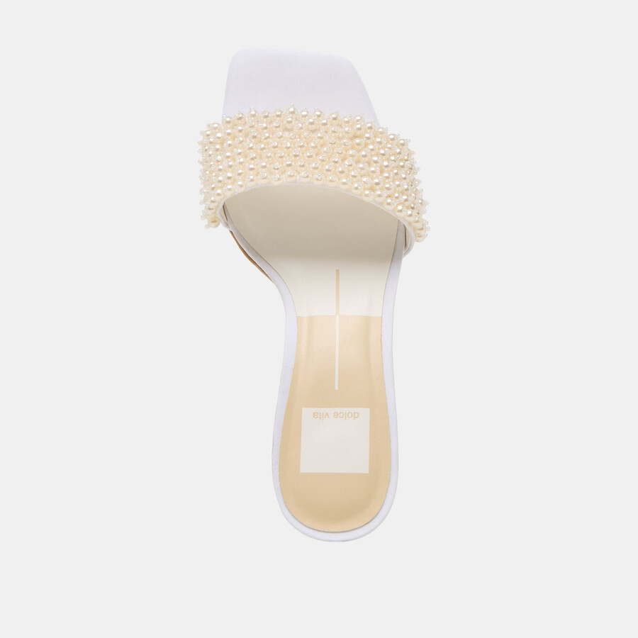 rexa pearl heels aus cremefarbenem satin