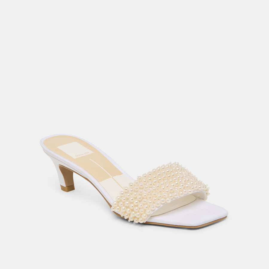 rexa pearl heels aus cremefarbenem satin