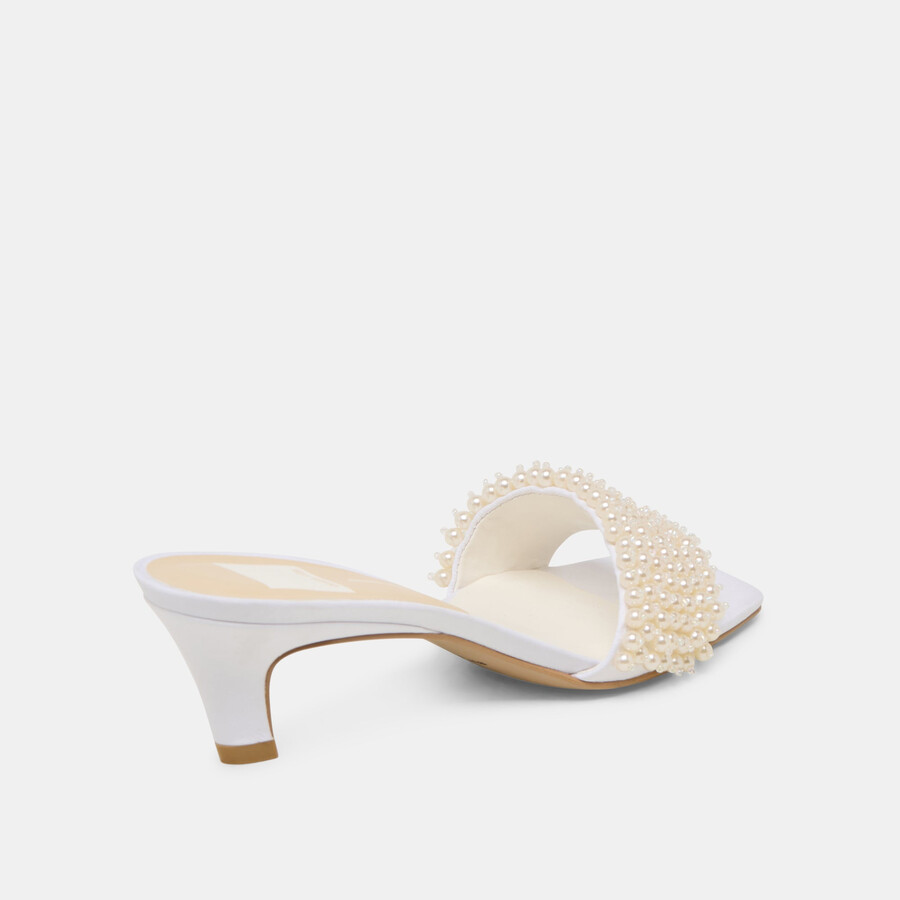 rexa pearl heels aus cremefarbenem satin