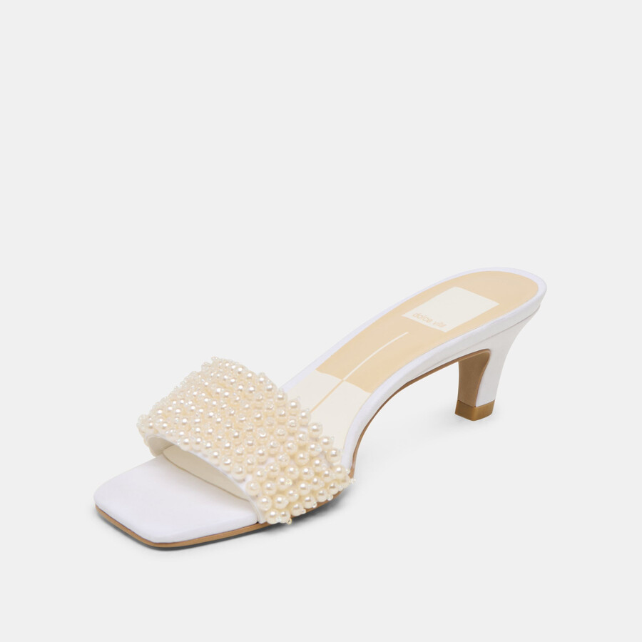 rexa pearl heels aus cremefarbenem satin