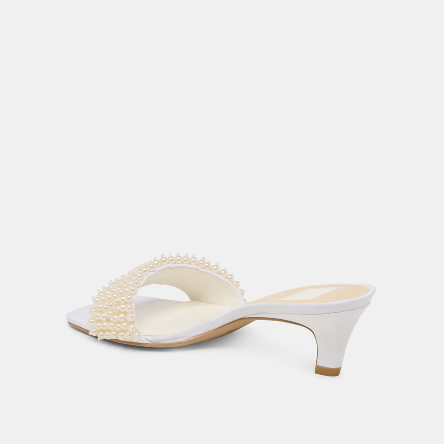 rexa pearl heels aus cremefarbenem satin