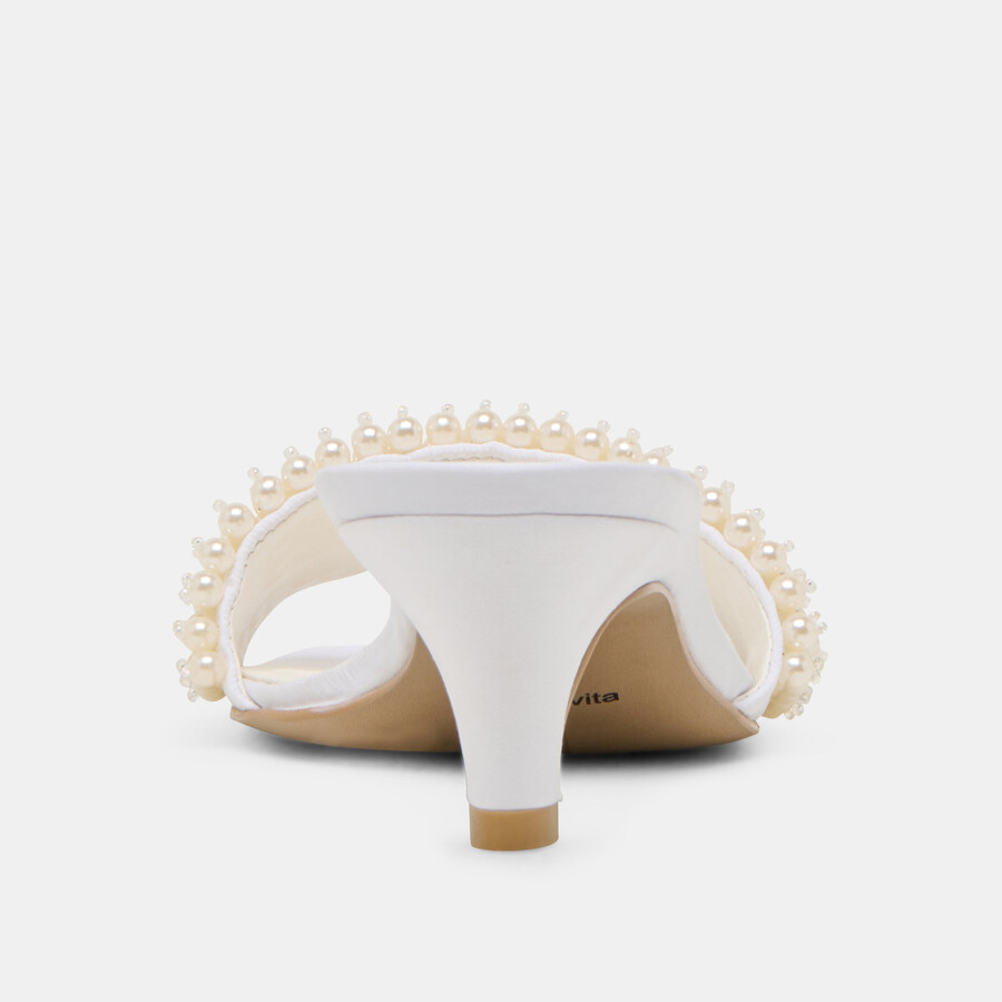 rexa pearl heels aus cremefarbenem satin