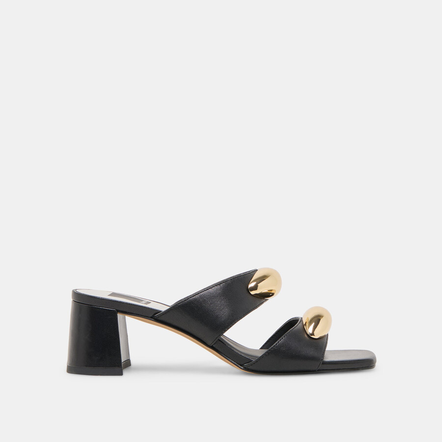 barnet heels aus schwarzem leder