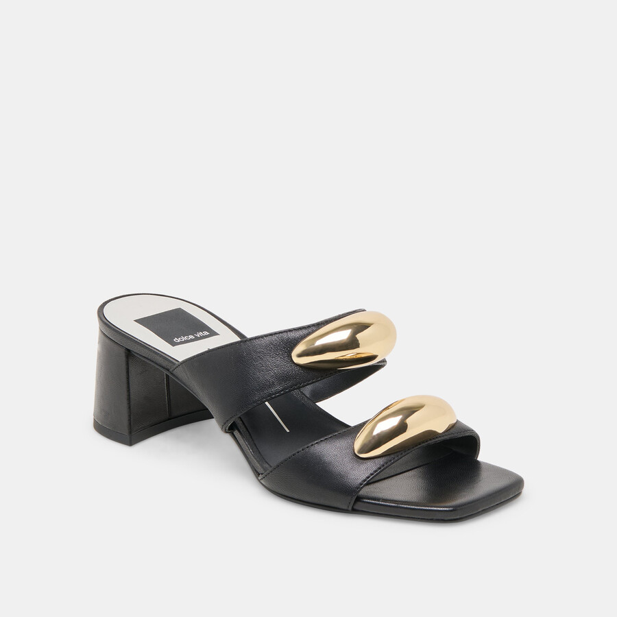 barnet heels aus schwarzem leder