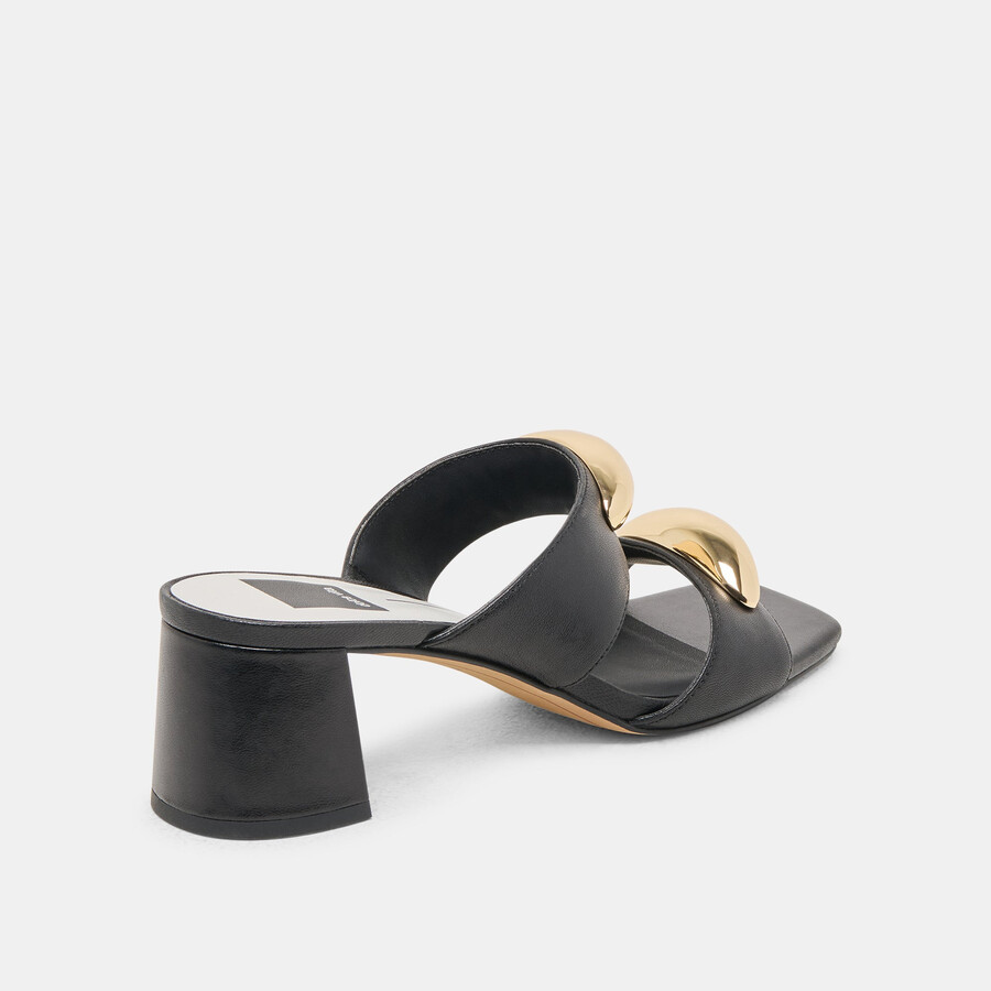barnet heels aus schwarzem leder