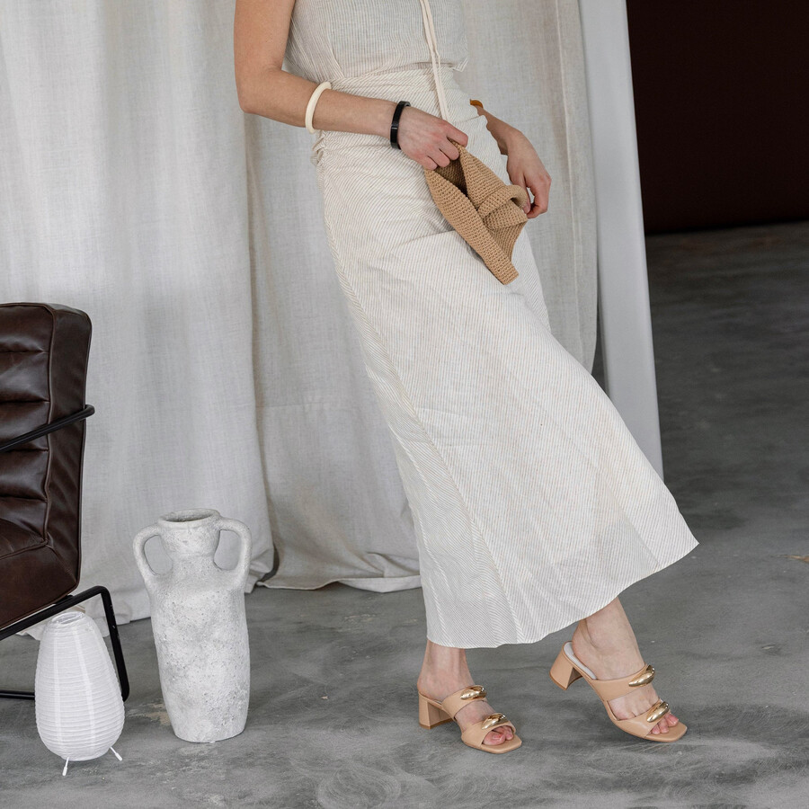 barnet heels aus hellbraunem leder