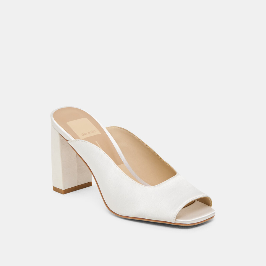 sabela heels aus cremefarbenem satin