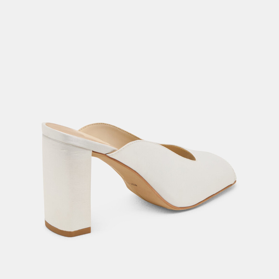sabela heels aus cremefarbenem satin