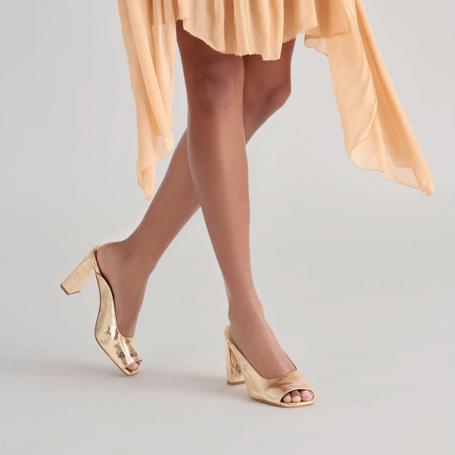 sabela heels goldfarbenes leder im used-look