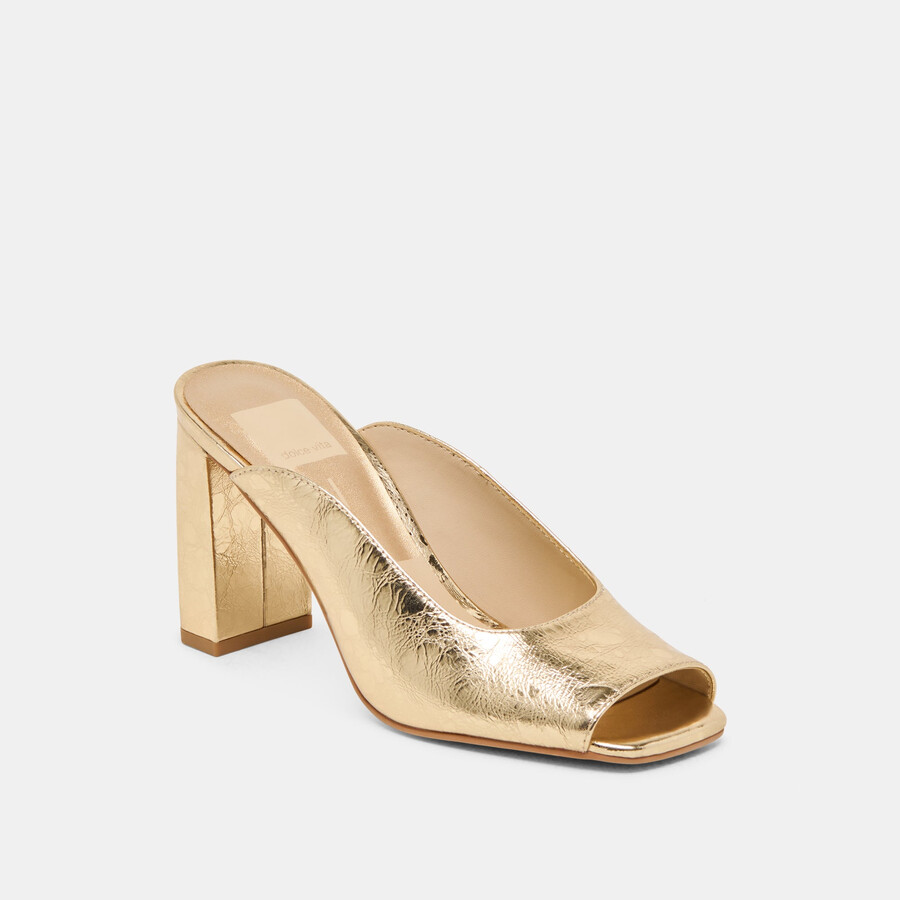 sabela heels goldfarbenes leder im used-look