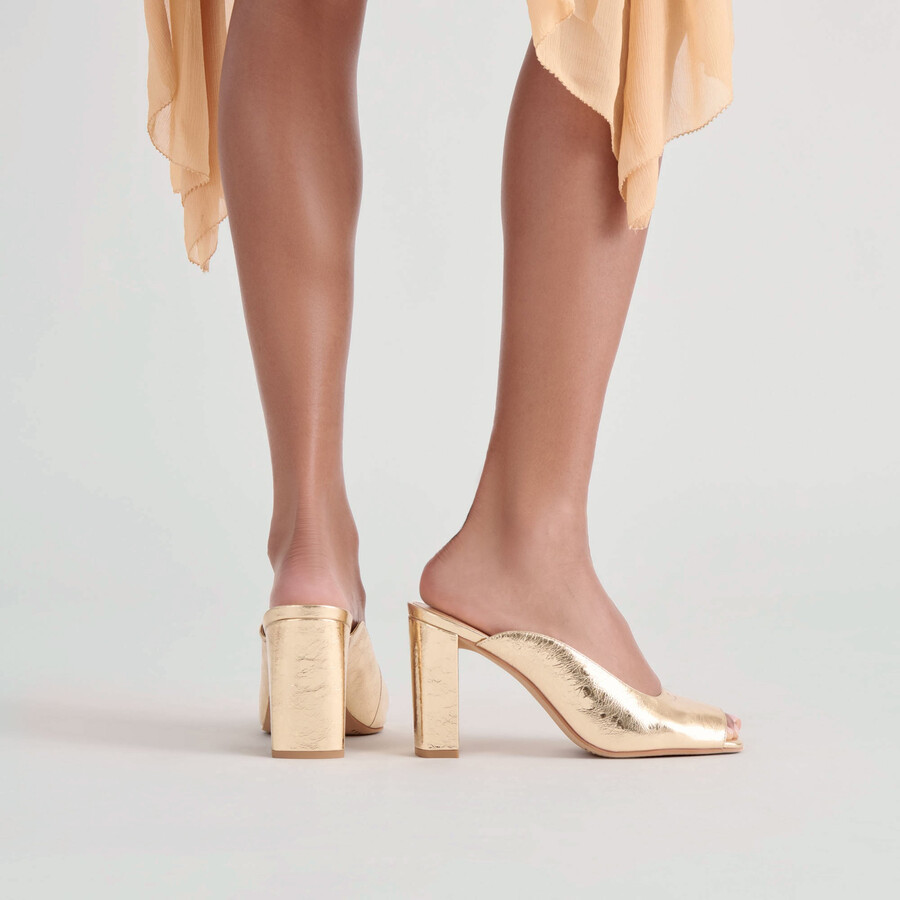 sabela heels goldfarbenes leder im used-look