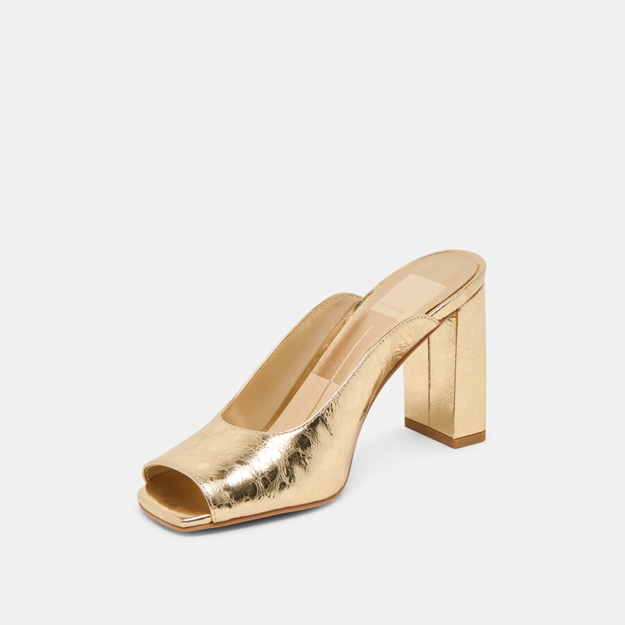 sabela heels goldfarbenes leder im used-look