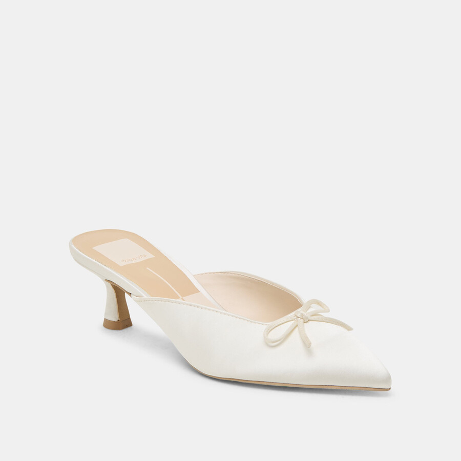 cleo heels aus cremefarbenem satin