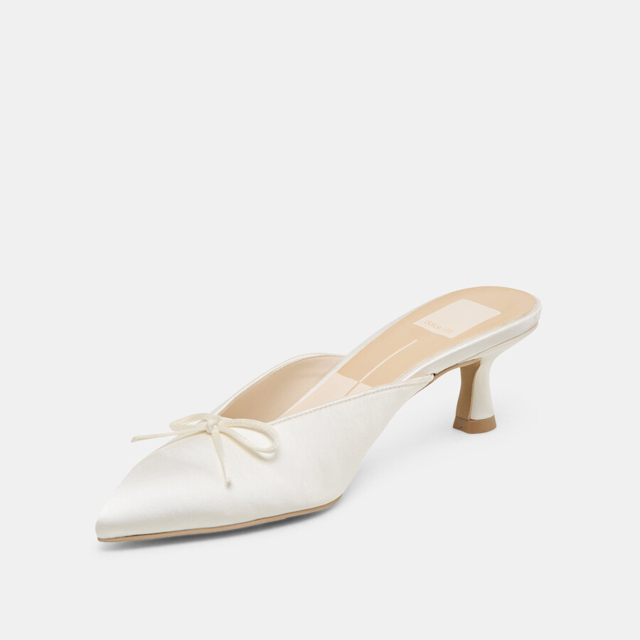 cleo heels aus cremefarbenem satin