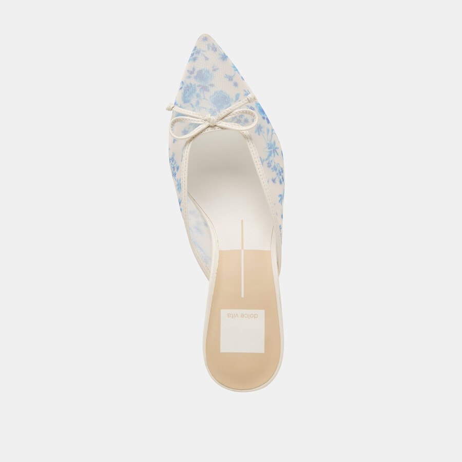 cleo heels blaues blumenmuster mesh