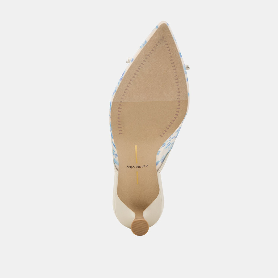 cleo heels blaues blumenmuster mesh