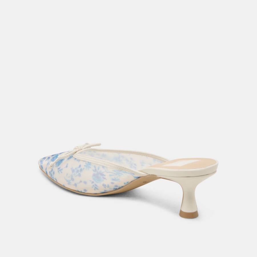 cleo heels blaues blumenmuster mesh