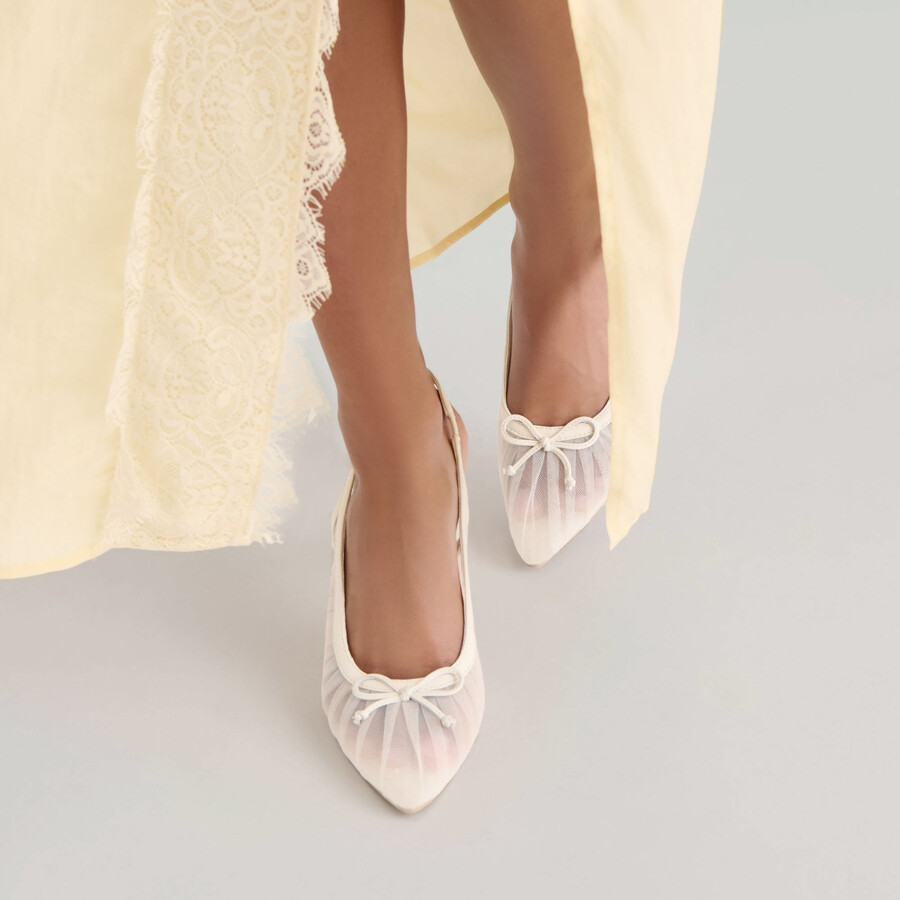 yela heels weißer tüll