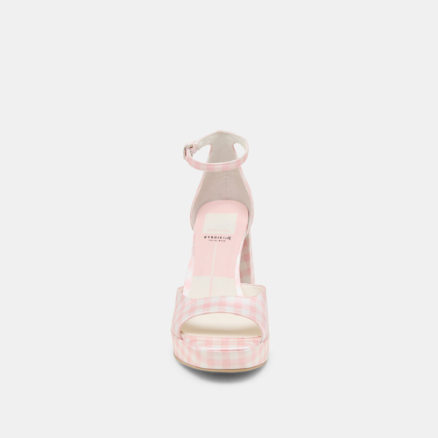 pandro x byrdie golf-heels rosa kariert