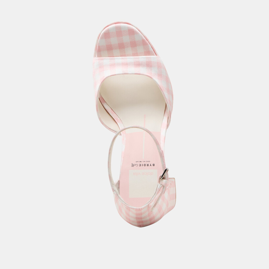 pandro x byrdie golf-heels rosa kariert