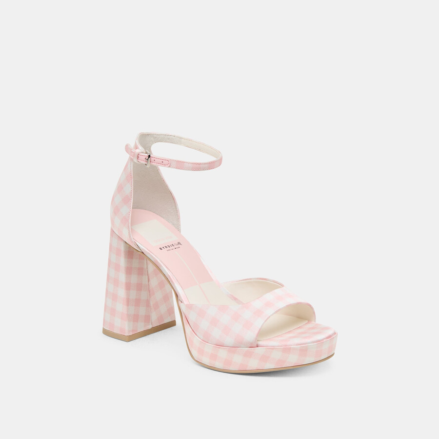 pandro x byrdie golf-heels rosa kariert