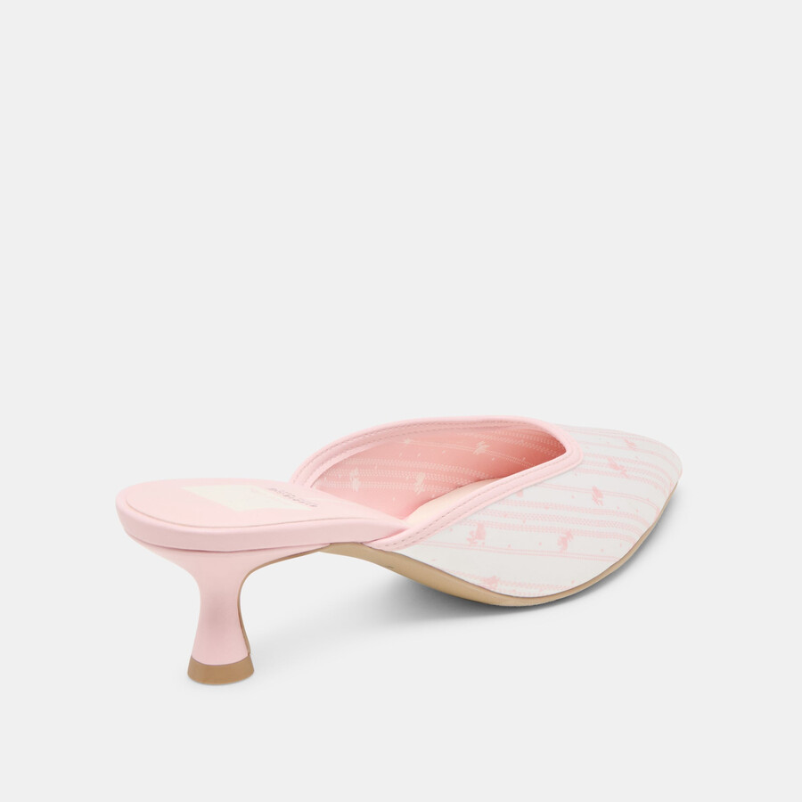 cleo x byrdie golf-pumps mit breiter ferse rosa geblümtes satin