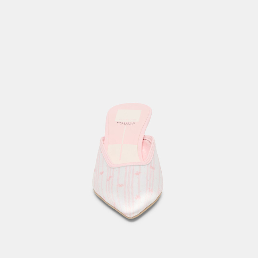 cleo x byrdie golf-pumps mit breiter ferse rosa geblümtes satin